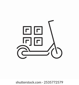 Vector de signo de icono de código QR de scooter