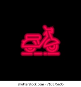 Scooter red glowing neon ui ux icon. Glowing sign logo vector