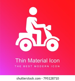 Scooter red and pink gradient material white icon minimal design