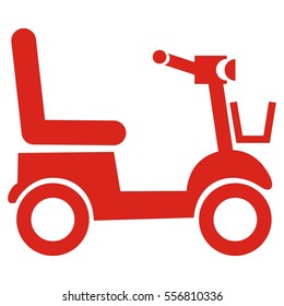 scooter, red vector icon
