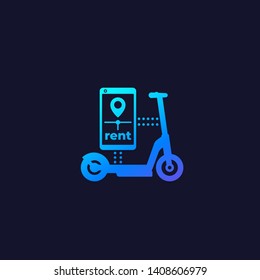 scooter rent service icon for web and apps