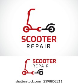 scooter repair logo design template
