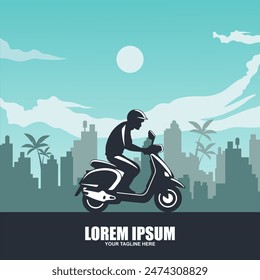 Scooter Retro Logo template design