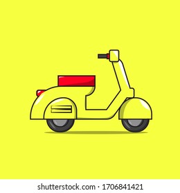 Scooter. Retro transport. flat vector simple element illustration from editable transportation concept
