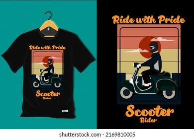 Scooter Rider Retro Vintage T Shirt Design