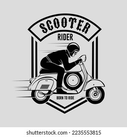 The Scooter Rider Vector graphic typographic poster 
