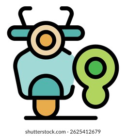 El icono del App de uso compartido de scooters representa la movilidad urbana moderna y las soluciones de transporte ecológicas