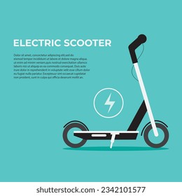 Scooter sharing. Banner Page. Electric scooter. Flat style.