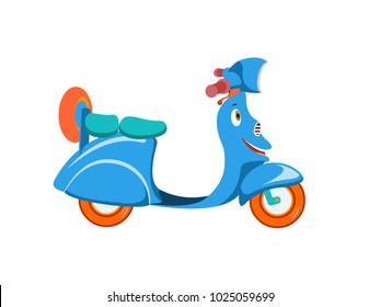 Scooter Side View - Cartoon Vector Image