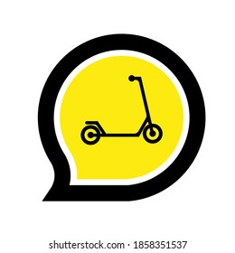 scooter sign on white background
