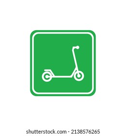 scooter sign on white background