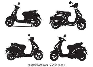 Scooter Silhouette Vector Illustration for Transport and Lifestyle Designs