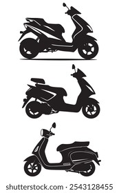 Scooter Silhouette Vector Illustration for Transport and Lifestyle Designs