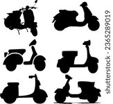 Scooter Silhouette Vector on white background