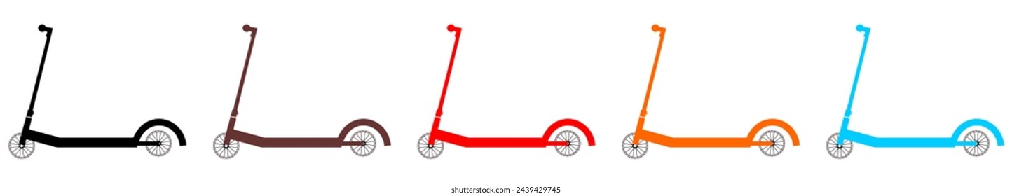 Scooter simple icon. Logo. Vector on white background