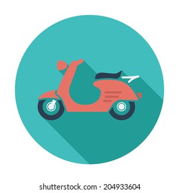 Scooter. Single flat color icon. Vector illustration.