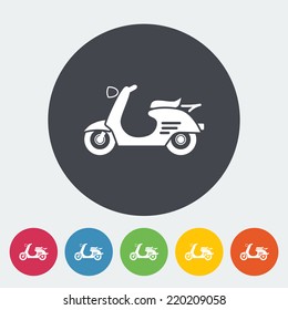 Scooter. Single flat icon on the circle. Vector illustration.