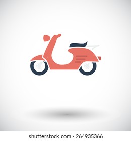 Scooter. Single flat icon on white background. Vector illustration.