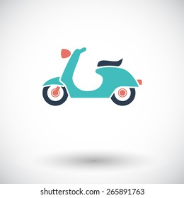 Scooter. Single flat icon on white background. Vector illustration.