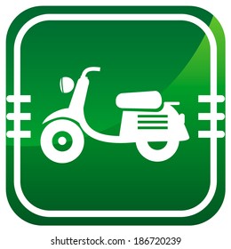 Scooter. Single green icon.