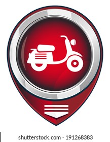 Scooter. Single red map pointer.