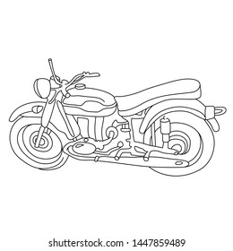 Scooter sketch. Bike print. Vector simple illustration.