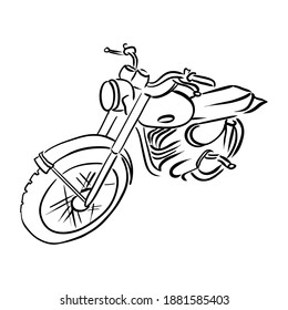 Scooter sketch. Bike print. Vector simple illustration.