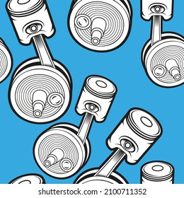 Scooter spare parts, piston pattern.