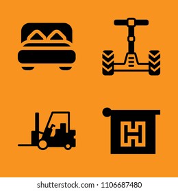 scooter, storage, flat and elegance icons set. Vector illustration for web and design