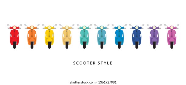 Scooter style and colorful on a white background