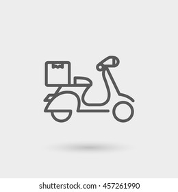 scooter thin line icon isolated with shadow