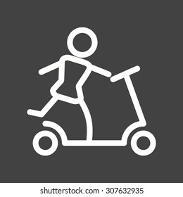 Scooter, toy, cartoon icon vector image.Can also be used for toy and games. Suitable for mobile apps, web apps and print media.