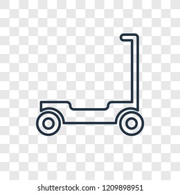 Scooter toy concept vector linear icon isolated on transparent background, Scooter toy concept transparency concept in outline style