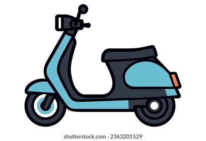 Scooter transport flat icons set. Set of vector modern scooters and colorful style,
