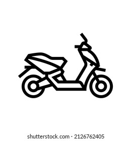 scooter transport line icon vector. scooter transport sign. isolated contour symbol black illustration