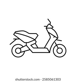scooter transport line icon vector. scooter transport sign. isolated contour symbol black illustration