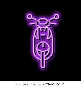 scooter transport vehicle neon light sign vector. scooter transport vehicle sign. isolated symbol illustration