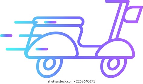 Scooter Transportation Icons with purple blue outline style