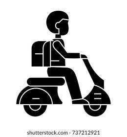 scooter travel  icon, vector illustration, sign on isolated background