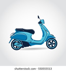 Scooter Vector. Blue color. Illustrator Eps.10