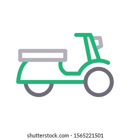 scooter vector colour line icon 