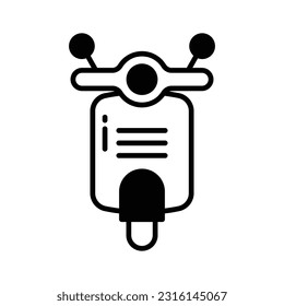 Diseño del vector Scooter en estilo editable, vehículo de motor de dos ruedas