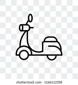 Scooter vector icon isolated on transparent background, Scooter logo concept