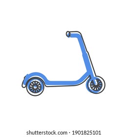 Scooter vector icon on cartoon style on white isolated background.