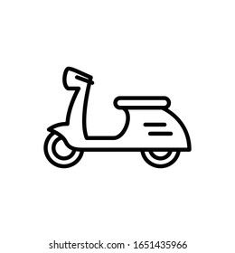 Icono del vector Scooter en fondo blanco.