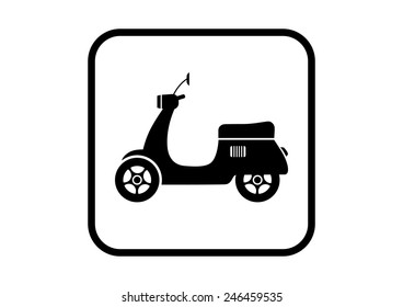 Scooter vector icon on white background