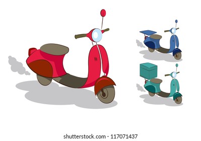 Scooter. Vector illustration isolated on a white background