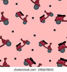 scooter vector illustration pattern, can be used for various wall wallpapers etc