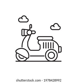 scooter vector outline icon style illustration. EPS 10 file