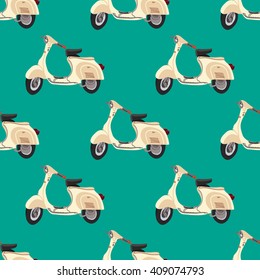 Scooter vector. Pattern with motorroller. Italy style